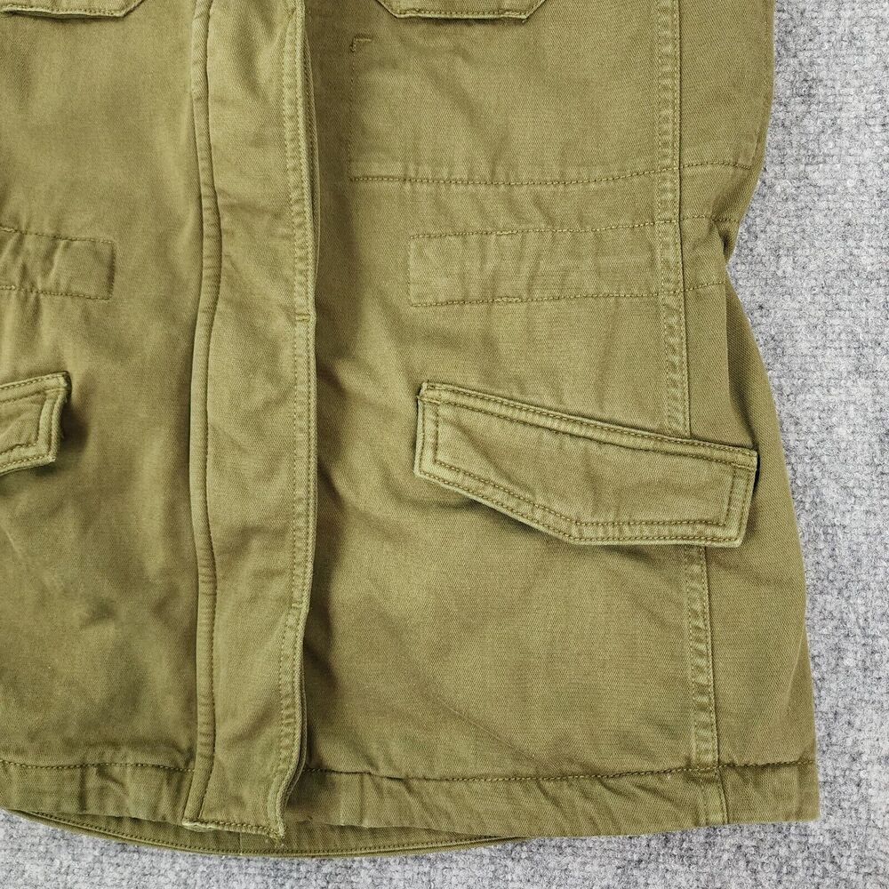 Lucky Brand Vest Womens XS Green Full Zip Button Military Style Cargo Pockets - Picture 13 of 16